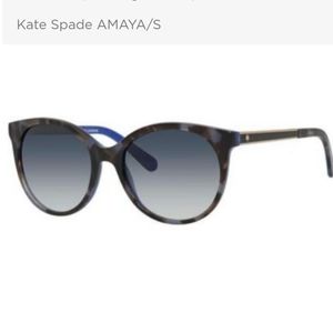 NWT Kate Spade Amaya/S Blue Havana Gold Sunglasses
